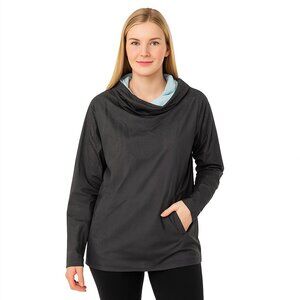 Fabletics Grey Shell Jacket Medium Long Sleeve Pullover Perforated Active Layer